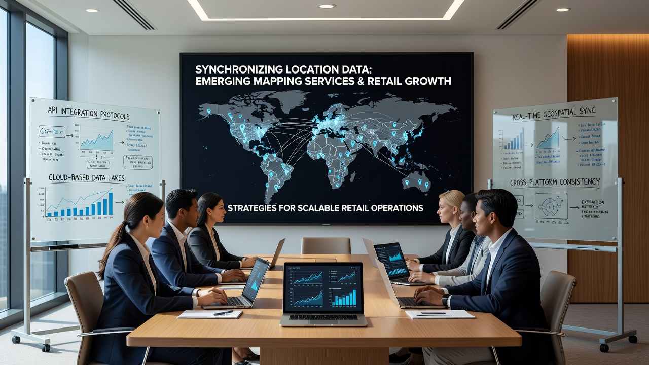 Data synchronization workflow between retail sites and multiple mapping services